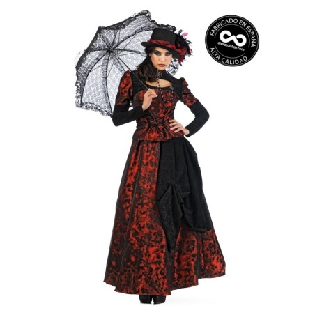 disfraz victoriano rojo y negro