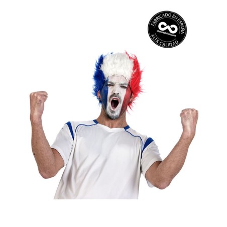 Peluca Francia - Disfraz Supporter Selección | disfrazdisfraz