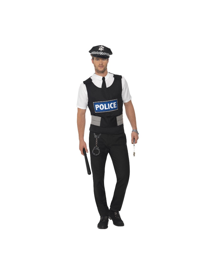 Máquina de recepción Anticuado viernes Disfraz de policía para adulto deluxe - disfrazdisfraz