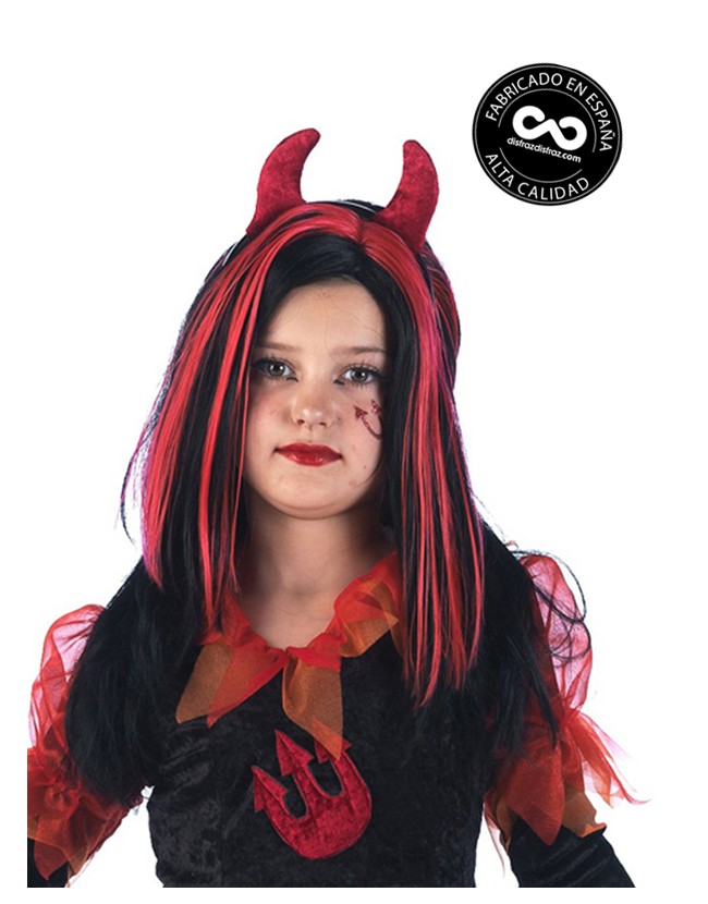 Peluca Diablesa Mechon Rojo