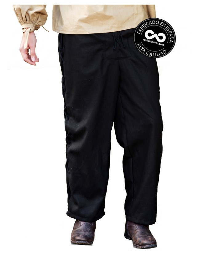 Disfraz de Pantalon Negro Medieval Hombre