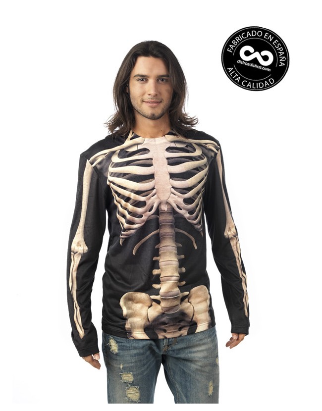 Disfraz de Camiseta Esqueleto