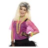 Camiseta de rejilla rosa neon años 80 | disfrazdisfraz