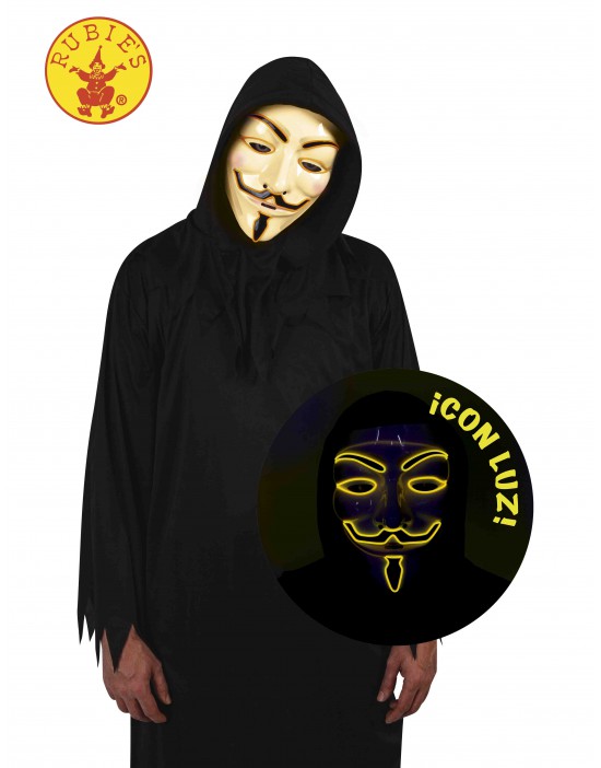 Máscara Anonymous con luz
