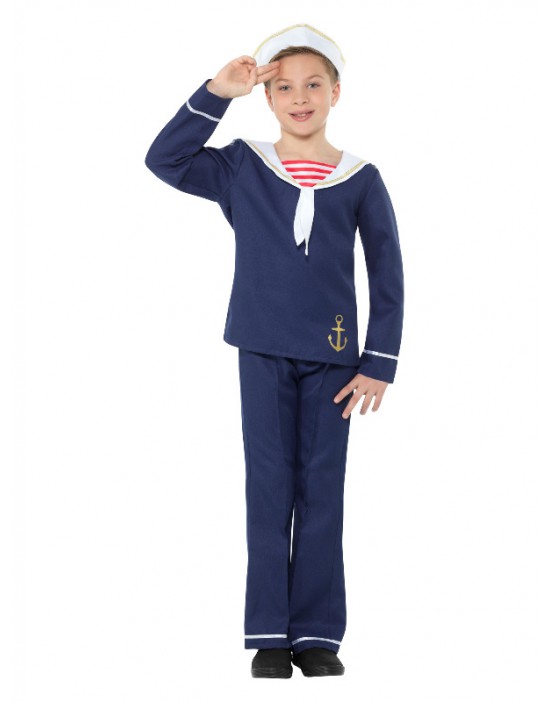 Sailor Boy Costume, Blue &...
