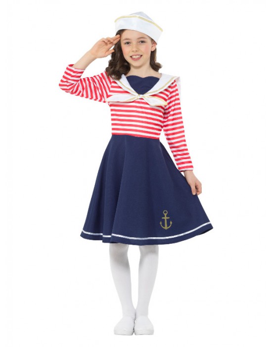 Sailor Girl Costume, Blue &...