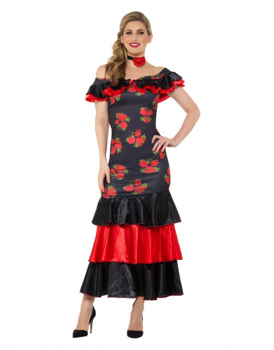 Disfraz de flamenca, Negro...