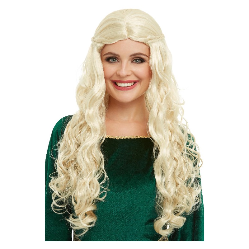 Peluca princesa medieval larga rubia | disfrazdisfraz