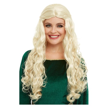 Peluca princesa medieval larga rubia | disfrazdisfraz