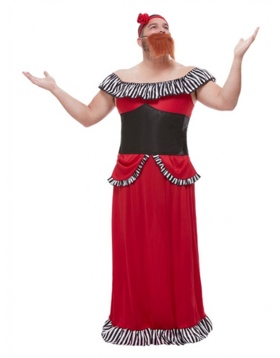 Bearded Lady Costume, Red,...