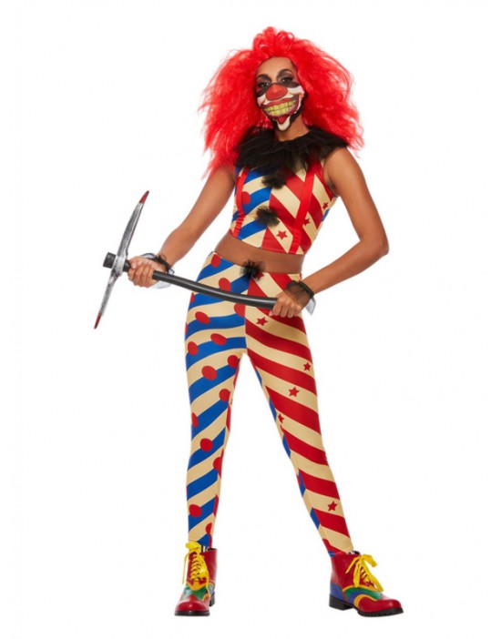Creepy Clown Costume, Red &...