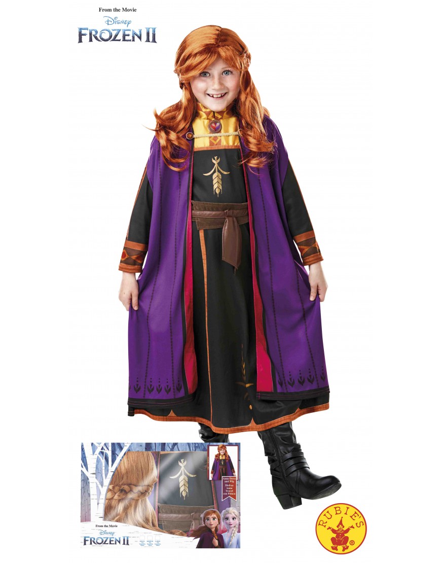 Disfraz de Anna con peluca Frozen 2 en caja