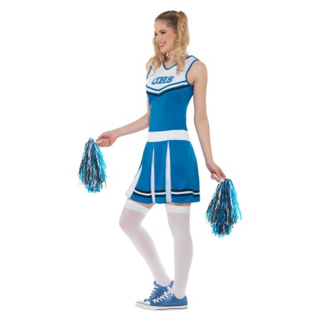 Disfraz de animadora azul para mujer
