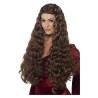 Peluca princesa medieval castaña para mujer - Disfrazdisfraz