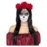 Diadema Catrina Deluxe con rosas para mujer - disfrazdisfraz