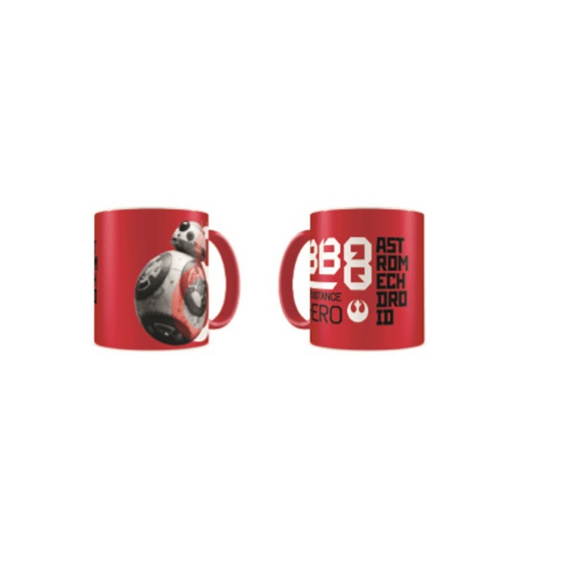 TAZA CERAMICA ROJA-BLANCA BB-8 HEROE RESISTENCIA STAR WARS EP VIII