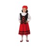 DISFRAZ PASTORA NIÑA ROJO NAVIDEÑO
