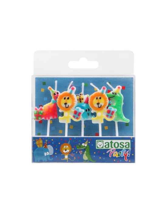 SET 5 VELAS ANIMALES FELICES