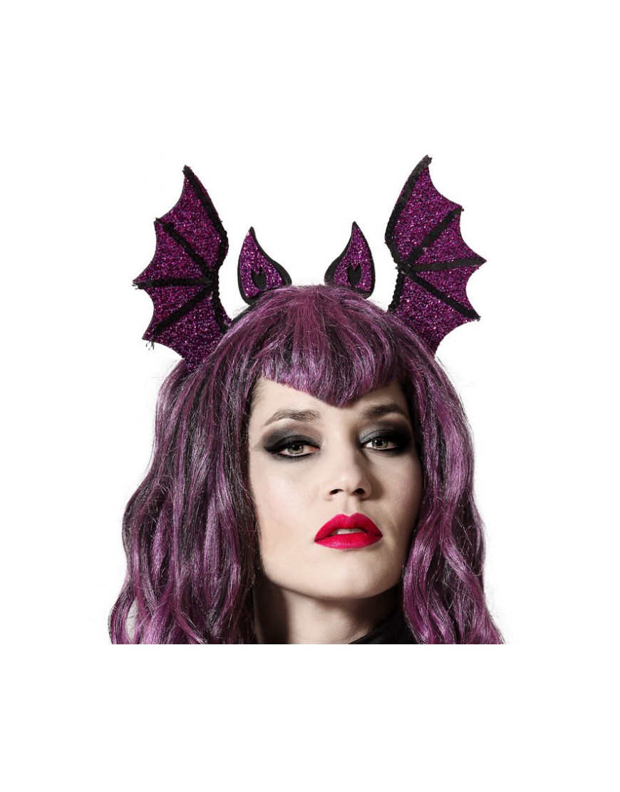 DIADEMA MURCIÉLAGO HALLOWEEN VIOLETA