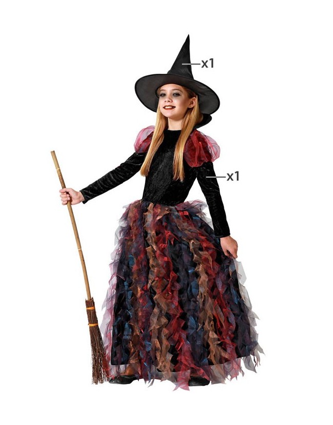 DISFRAZ DE BRUJA VESTIDO MARRON PARA NIÑA  | disfrazdisfraz