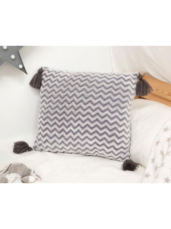 COJÍN DISEÑO ZIGZAG GRIS 40*40 CM