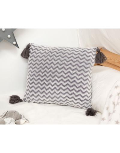 COJÍN DISEÑO ZIGZAG GRIS 40*40 CM