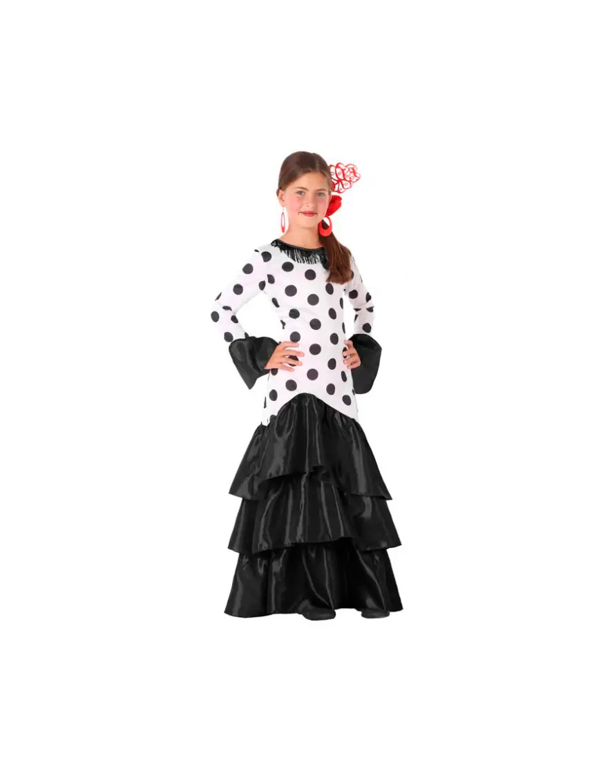 Disfraz de Flamenca en color negro para niña